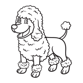 Pink Poodle black and white clipart