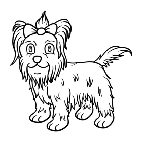 Yorkshire Terrier black and white clipart free download