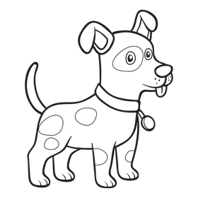 Dog black and white clipart