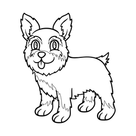 Yorkie black and white clipart