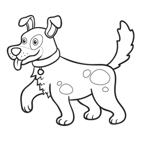 Dog black and white clipart