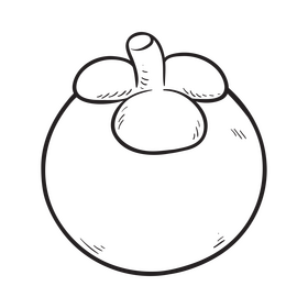 Mangosteen black and white clipart