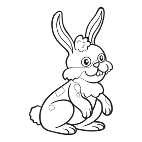Rabbit black and white clipart