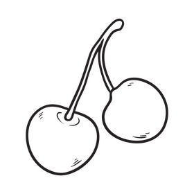 Cherry black and white clipart