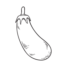 Aubergine black and white clipart