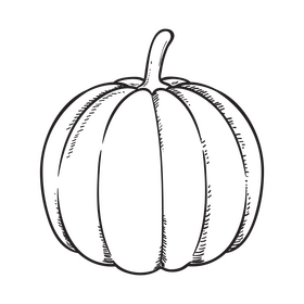 Pumpkin black and white clipart