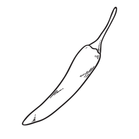 Chili black and white clipart