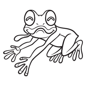 Frog black and white clipart