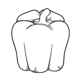 Green bell pepper black and white clipart