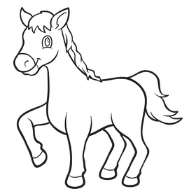 Horse black and white clipart