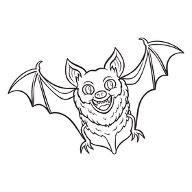Bat black and white clipart