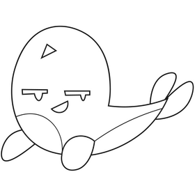 Whale smiling black and white clipart