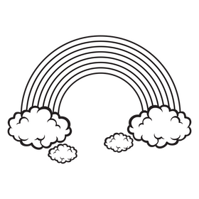 Rainbow black and white clipart
