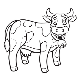 Cow black and white clipart