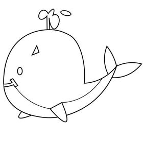 Whale black and white clipart