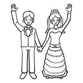 Wedding black and white clipart