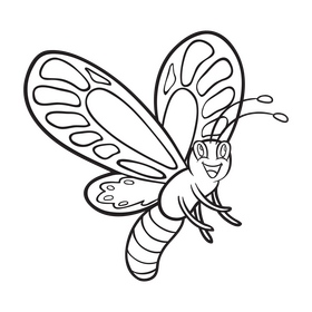 Butterfly black and white clipart