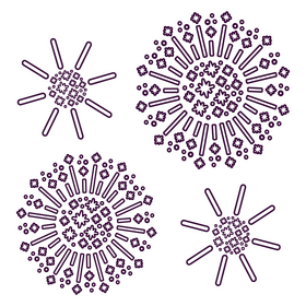 Fireworks black and white clipart