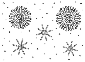 Fireworks black and white vector