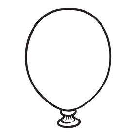 Balloon black and white clipart