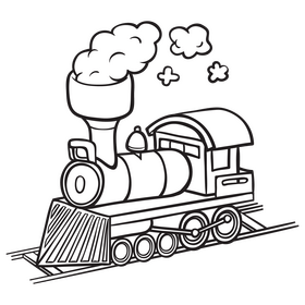 Train outline black and white clipart vector free download