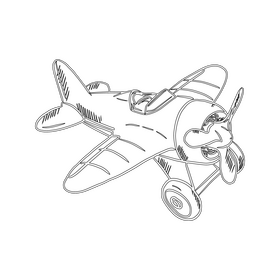 Airplane Toys for Kids black and white clipart