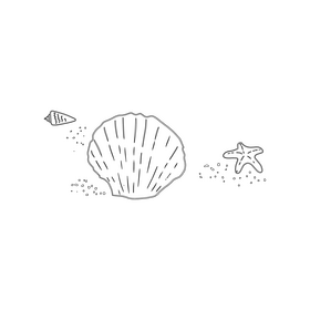 Beach Shell black and white clipart