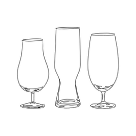 Beer Glass Set black and white clipart