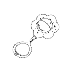 Baby Beanbag Toy black and white clipart