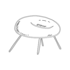 Bowl Chair black and white clipart