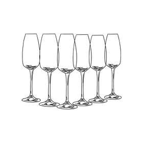 Champagne Flute Glass black and white clipart