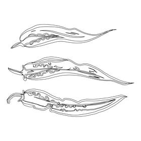 Hot Chili Peppers black and white clipart