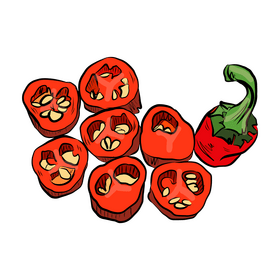 Slices of Red Hot Chili Peppers clipart