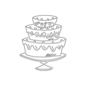 Three Step Chocolate Cake black and white clipart