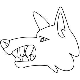 Wolf teeth drawing black and white clipart
