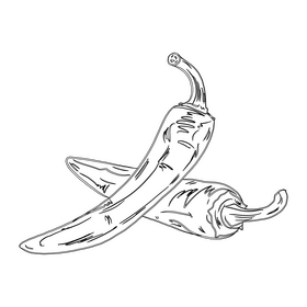 Hot Chili Peppers black and white clipart