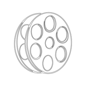 Cinema Film Reel black and white clipart