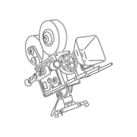 Movie Camera black and white clipart