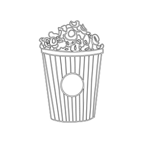 Cinema Popcorn black and white clipart