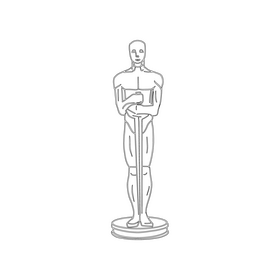 Academy Awards Oscar black and white clipart