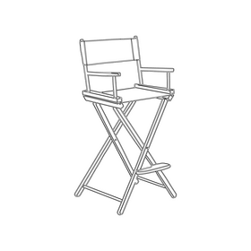 Cinema Director Chair black and white clipart