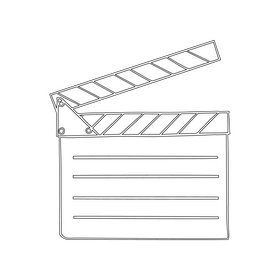 Cinema Movie Clapper black and white clipart