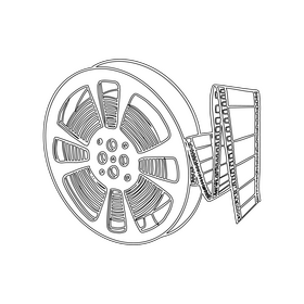 Cinema Film Reel black and white clipart