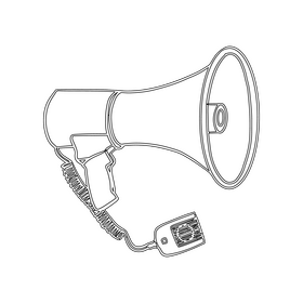 Cinema Megaphone black and white clipart
