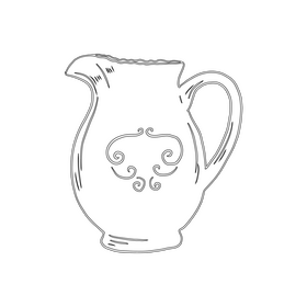 Ceramic Jug Clay Decanter black and white clipart