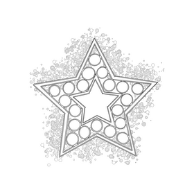 Cinema Red Star black and white clipart