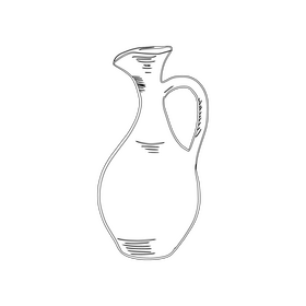 Jug Clay Decanter black and white clipart
