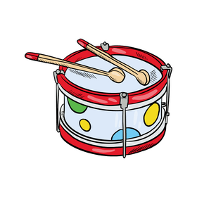 Drum Toy with Sticks clipart