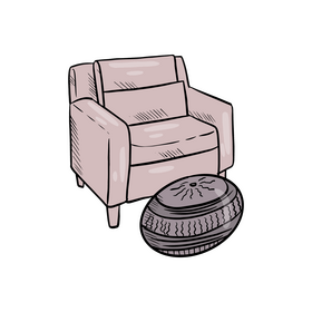Flat Style Armchair clipart