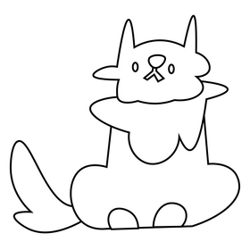 Wolf cub black and white clipart